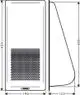 Hansgrohe Multifunktionssieb in mattschwarz, rechteckige Form mit perforierter Fläche. Übersichtliche technische Zeichnung mit Bemaßungen.